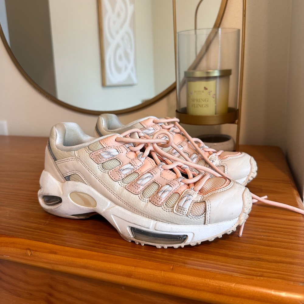 Women's Athletic Sneakers in Light Pink and Cream - Casual Comfort